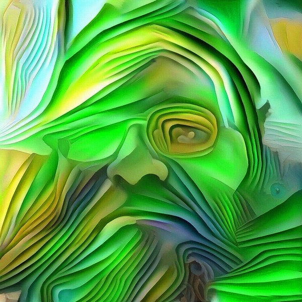 Man Portrait in green color by Bruce Rolff